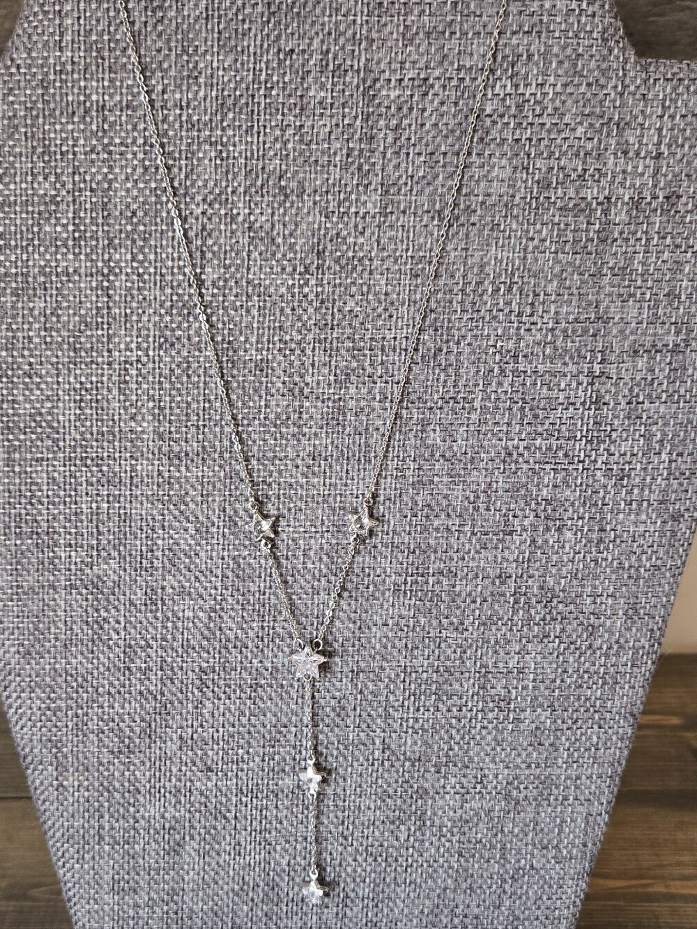 Delicate Silver Star Drop Necklace - Women's Jewelry
